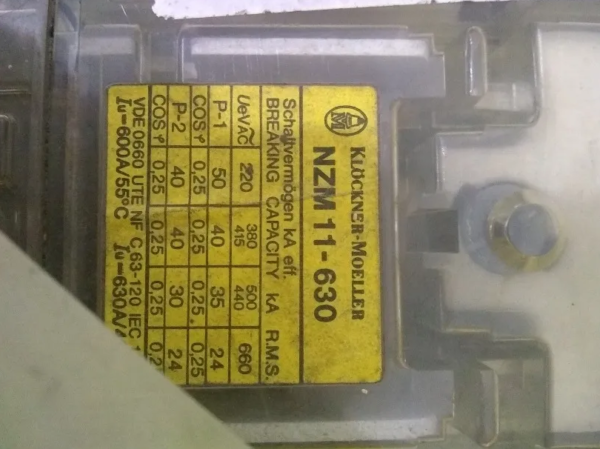 DISJUNTOR TRIPOLAR MAGNÉTICO KLOCKNER MOELLER 350/600A - Imagem 5