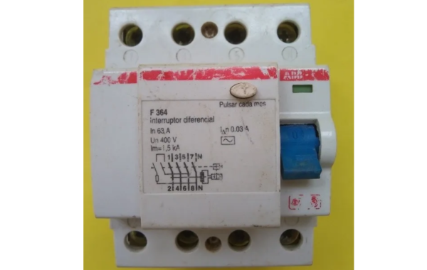 DISJUNTOR DIFERENCIAL ABB TRIPOLAR 63A 400V F364 - Imagem 7