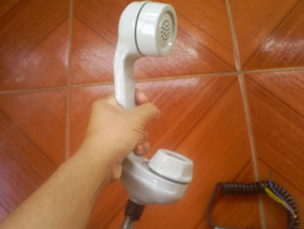 TELEFONE MONOFONE ANTIGO EM ALUMÍNIO, SEM USO - Imagem 3