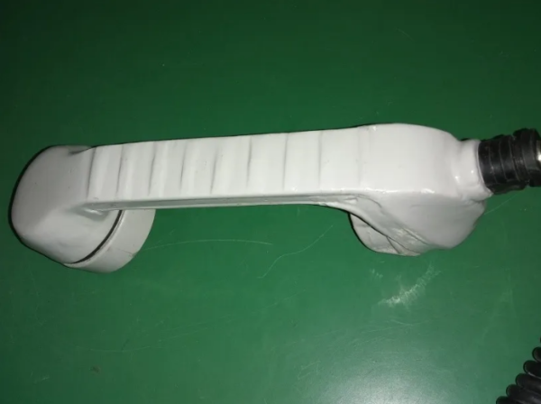 TELEFONE MONOFONE ANTIGO EM ALUMÍNIO, SEM USO - Imagem 6