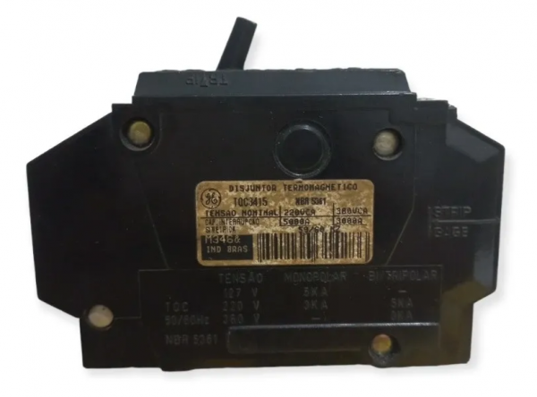 DISJUNTOR TERMONAGNETIGO GE TRIPOLAR TIPO C 15A 220/380V - Imagem 4