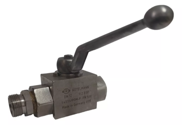 VÁLVULA HIDRÁULICA ROTELMANN DN12 1/2'' BSP AÇO INOX 2 VIAS - Imagem 2