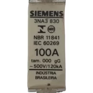 FUSÍVEL SIEMENS 3NA3 830 100A 500V 120KA