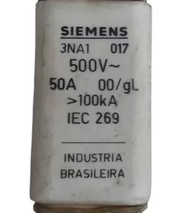 FUSÍVEL SIEMENS 3NA1 017 500V 50A 100KA 00/GL