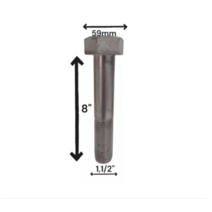 PARAFUSO SEXTAVADO ROSCA PARCIAL 1,1/2” X 8” AÇO 316 INOX