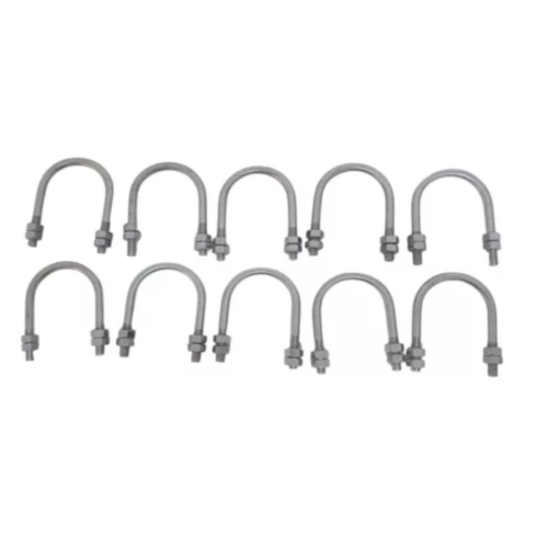 GRAMPO TIPO U 2X5/16 AÇO INOX COM PORCAS KIT 10 UN