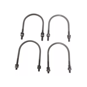 GRAMPO TIPO U 2X1/4 AÇO INOX PORCA ARRUELA KIT 4UN