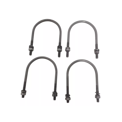 GRAMPO TIPO U 2X1/4 AÇO INOX PORCA ARRUELA KIT 4UN