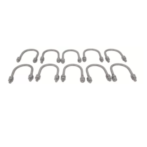 GRAMPO TIPO U 2X5/16 AÇO INOX COM PORCAS KIT 10 UN - Imagem 2
