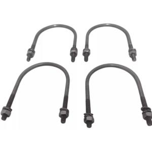 GRAMPO TIPO U 2X1/4 AÇO INOX PORCA ARRUELA KIT 4UN
