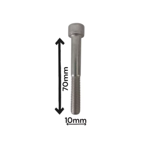PARAFUSO ALLEN M10X70MM CABEÇA CILÍNDRICA INOX KIT 50 PEÇAS - Imagem 3