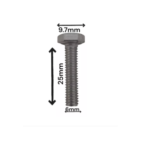 PARAFUSO AÇO INOX M6X25 CABEÇA SEXTAVADO PCT COL 100UN - Imagem 3