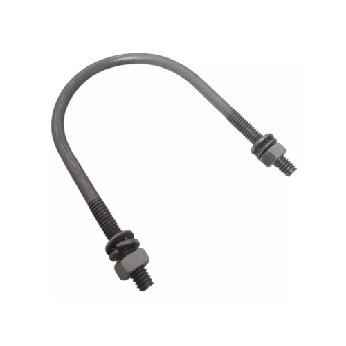 GRAMPO TIPO U 2X1/4 AÇO INOX PORCA ARRUELA KIT 4UN - Imagem 3