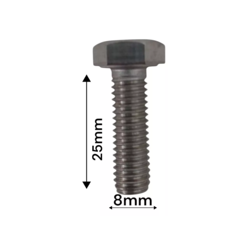 PARAFUSO SEXTAVADO M8X25MM AÇO INOX A2 E A4 KIT 80 UN - Imagem 2
