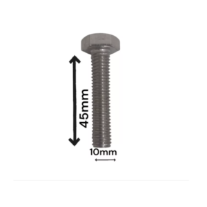 PARAFUSO SEXTAVADO M10X45MM AÇO INOX A4-70 KIT 22UN