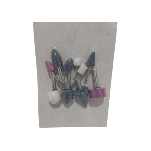 PONTAS MONTADAS PEDRA ESMERIL BITS P/ RETÍFICA KIT 10UN - Imagem 2